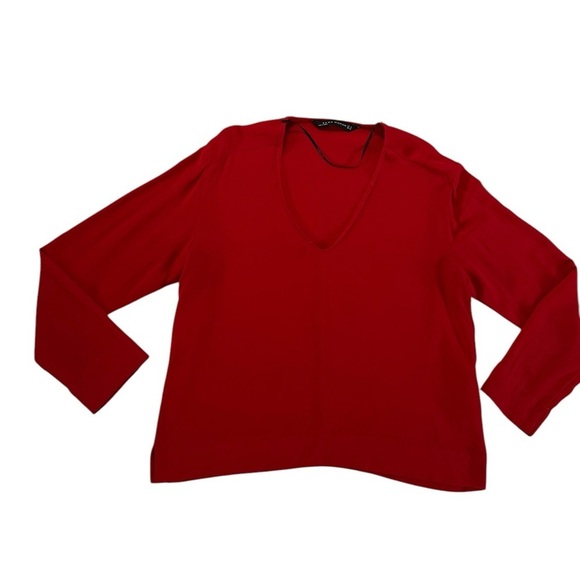 Zara Woman Red Long Sleeve Top Size M - Picture 6 of 17